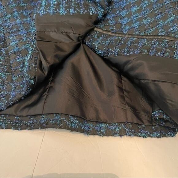 Chico’s Blue & Black Textured Tweed Academia Jacket Blazer NWOT Size 8 - Picture 8 of 12